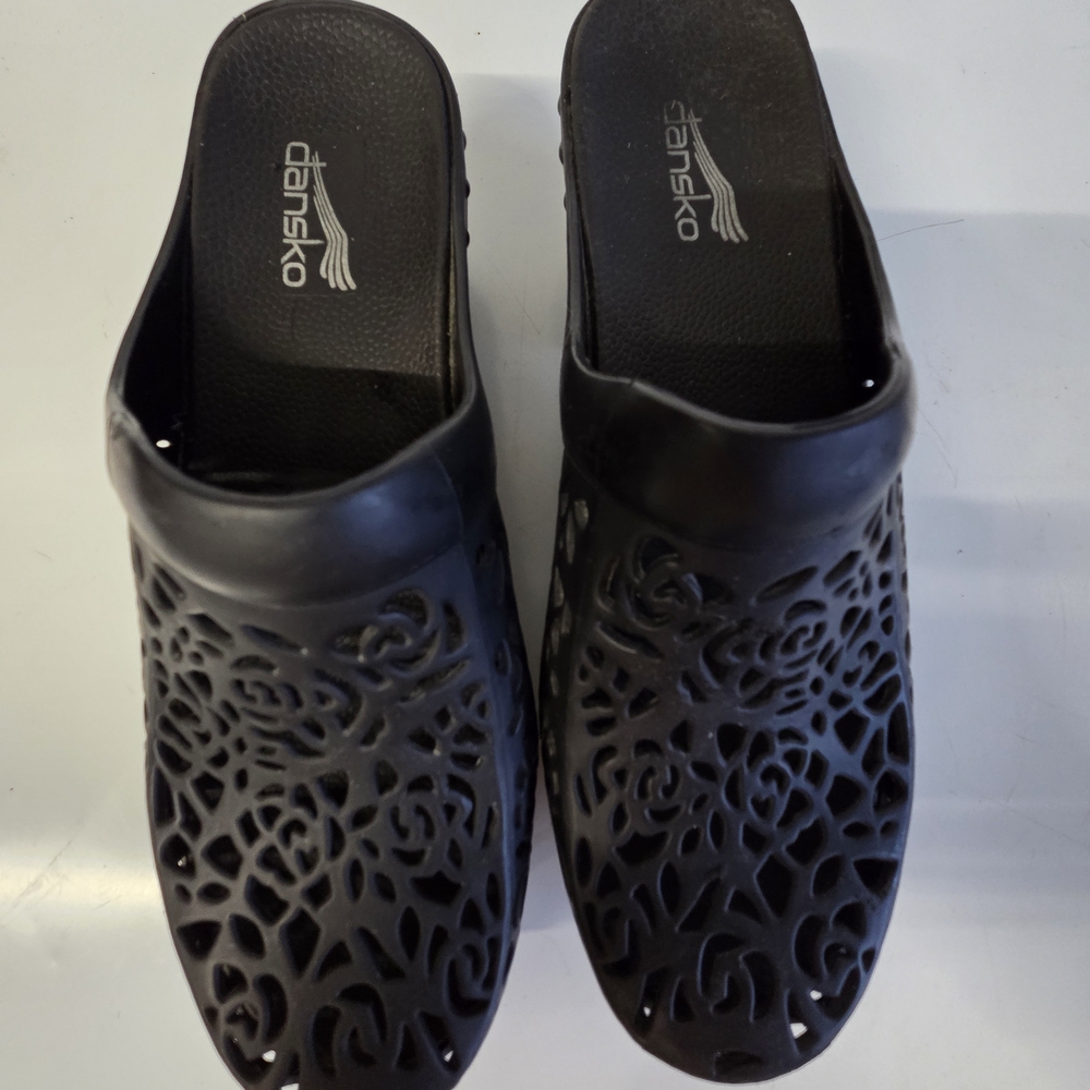 Dansko Black Leather Clogs Size 9 EU 39 – Nursing Work Shoes Comfort Slip-On